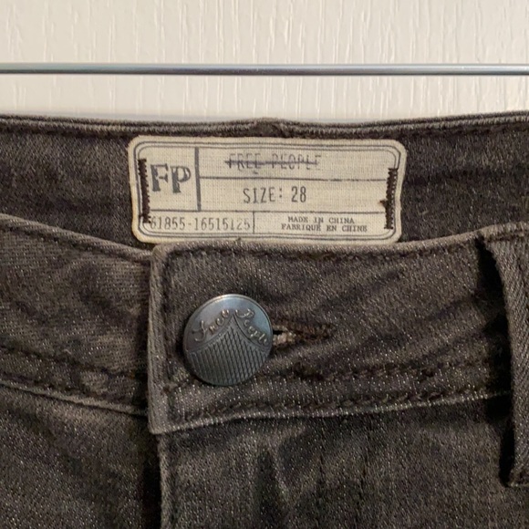 Free People Black Jeans with Beaded  Stripe - Picture 6 of 7